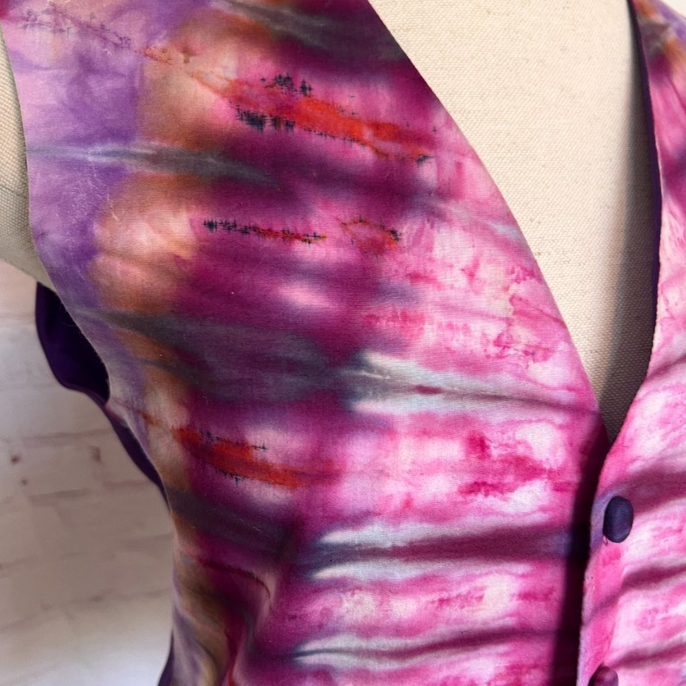 Tie Dyed Vest - Unisex - Purples & Pinks - Size Medium